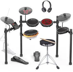 Groove Electric Drum Kit - 8" Double Layer Mesh Pads | 210+ Sounds | Full Size Kit/ 10" Cymbal & Rock Solid Pedals | Silent Practice | Compact foldable Design| Ideal for Kids & Adults Groove Electric Drum Kit - 8" Double Layer Mesh Pads | 210+ Sounds | Full Size Kit/ 10" Cymbal & Rock Solid Pedals | Silent Practice | Compact foldable Design| Ideal for Kids & Adults