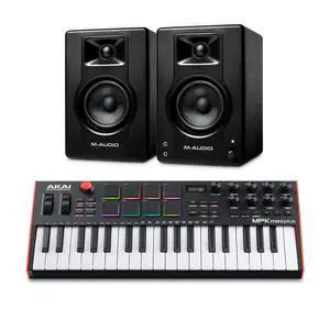 MPK Mini Plus USB MIDI Keyboard Controller and M-AUDIO BX3 3.5" 120W Speakers, with Production Software MPK Mini Plus USB MIDI Keyboard Controller and M-AUDIO BX3 3.5" 120W Speakers, with Production Software