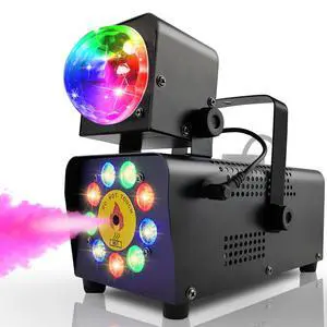 Fog Machine with Disco Lights, 16 Colorful LED Smoke Machine, Wireless Remote Control for Indoor Outdoor Parties, Stage, DJ, Halloween & Events Fog Machine with Disco Lights, 16 Colorful LED Smoke Machine, Wireless Remote Control for Indoor Outdoor Parties, Stage, DJ, Halloween & Events