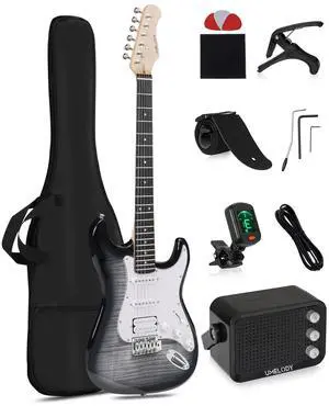 UST-200 Beginner Electric Guitar Kit HSS Pickup, Versatile 5-Way Switch for Clean to High-Gain Tone, Full-Size ST Style Guitar for Starter & Intermediate Players, Gig Bag, Digital Tuner Black UST-200 Beginner Electric Guitar Kit HSS Pickup, Versatile 5-Way Switch for Clean to High-Gain Tone, Full-Size ST Style Guitar for Starter & Intermediate Players, Gig Bag, Digital Tuner Black