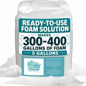 FoamDaddy Professional Strength Ready Foam Solution Makes 300-400 Gallons of Foam Party Fun High Stacking, Hypoallergenic Designed for Any Foam Machine 5 Gallons FoamDaddy Professional Strength Ready Foam Solution Makes 300-400 Gallons of Foam Party Fun High Stacking, Hypoallergenic Designed for Any Foam Machine 5 Gallons