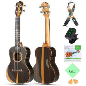 Concert Ukulele 23 inch UKS-2, 4 Strings Ukeleles For Beginners, Sapele Hawaiian Ukele with Ukulele Case and Ukele String Set (Ziricote Glossy) Concert Ukulele 23 inch UKS-2, 4 Strings Ukeleles For Beginners, Sapele Hawaiian Ukele with Ukulele Case and Ukele String Set (Ziricote Glossy)
