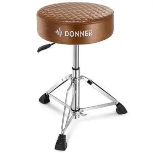 Drum Throne Seat DT-150, Professional Drum Stool - Adjustable Hydraulic Height, Thick Padded Anti-Slip Cushion, Double-Braced Stability, Brown Drum Throne Seat DT-150, Professional Drum Stool - Adjustable Hydraulic Height, Thick Padded Anti-Slip Cushion, Double-Braced Stability, Brown