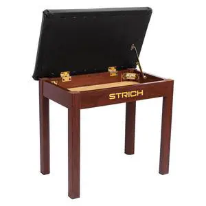 Piano Bench with Storage, Solid Wood Keyboard Bench Piano Bookcase Stool Chair Seat with Padded Cushion, Deep Brown Piano Bench with Storage, Solid Wood Keyboard Bench Piano Bookcase Stool Chair Seat with Padded Cushion, Deep Brown