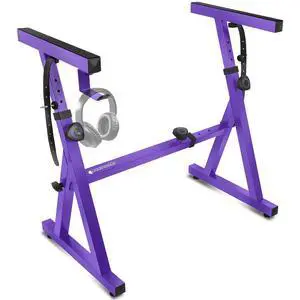 Piano Keyboard Stand - Z Style Adjustable and Portable Heavy Duty Music Stand for Kids and Adults -Fits 54-88 Key Electric Pianos - Sturdy Musical Keyboard Stand (Purple) Piano Keyboard Stand - Z Style Adjustable and Portable Heavy Duty Music Stand for Kids and Adults -Fits 54-88 Key Electric Pianos - Sturdy Musical Keyboard Stand (Purple)