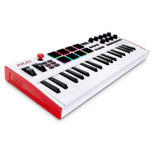 MPK Mini Plus - USB MIDI Keyboard Controller with 37 Mini Keys, 8 MPC Pads, Sequencer, MIDI/CV/Gate I/O and Native Instruments Sound Package, White Limited Edition MPK Mini Plus - USB MIDI Keyboard Controller with 37 Mini Keys, 8 MPC Pads, Sequencer, MIDI/CV/Gate I/O and Native Instruments Sound Package, White Limited Edition