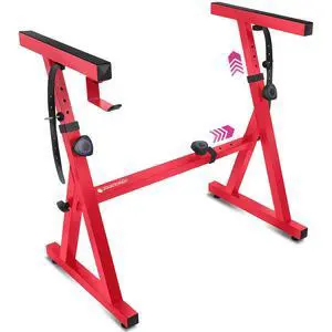 Piano Keyboard Stand - Z Style Adjustable and Portable Heavy Duty Music Stand for Kids and Adults -Fits 54-88 Key Electric Pianos - Sturdy Musical Keyboard Stand (Red) Piano Keyboard Stand - Z Style Adjustable and Portable Heavy Duty Music Stand for Kids and Adults -Fits 54-88 Key Electric Pianos - Sturdy Musical Keyboard Stand (Red)