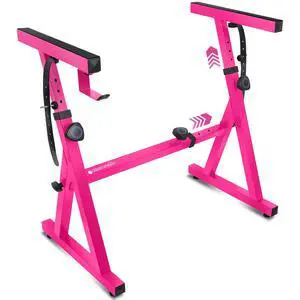 Piano Keyboard Stand - Z Style Adjustable and Portable Heavy Duty Music Stand for Kids and Adults -Fits 54-88 Key Electric Pianos - Sturdy Musical Keyboard Stand (Pink) Piano Keyboard Stand - Z Style Adjustable and Portable Heavy Duty Music Stand for Kids and Adults -Fits 54-88 Key Electric Pianos - Sturdy Musical Keyboard Stand (Pink)