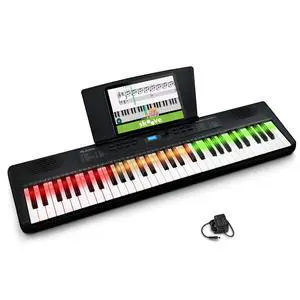 Teacher's Choice 61-Key Piano Keyboard with Light-up Keys | Smart LED Keys with Skoove App Integration, 300 Sounds, Split/Layer Modes, Includes Piano Lessons, for Beginners Teacher's Choice 61-Key Piano Keyboard with Light-up Keys | Smart LED Keys with Skoove App Integration, 300 Sounds, Split/Layer Modes, Includes Piano Lessons, for Beginners