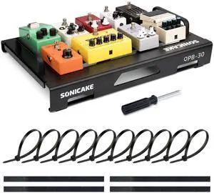 Guitar Pedal Board, 18" Guitar Effects Light Aluminum Alloy Pedalboard with Pedals Mountain Tape, Cable Tie & Screwdriver, Black 18"x 12.7"x 1.6"/2.7" (L Pedal) Guitar Pedal Board, 18" Guitar Effects Light Aluminum Alloy Pedalboard with Pedals Mountain Tape, Cable Tie & Screwdriver, Black 18"x 12.7"x 1.6"/2.7" (L Pedal)