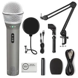 Technologies Q2U USB/XLR Dynamic Microphone Recording and Podcasting Pack | Gray Bundled with Pop Filter + Mic Arm + Microfiber Cleaning Cloth (4 Items) Technologies Q2U USB/XLR Dynamic Microphone Recording and Podcasting Pack | Gray Bundled with Pop Filter + Mic Arm + Microfiber Cleaning Cloth (4 Items)