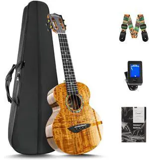 CAG28 Glossy Curly Acacia 23" Concert Ukulele | Handmade Ukelele Starter Kit CAG28 Glossy Curly Acacia 23" Concert Ukulele | Handmade Ukelele Starter Kit