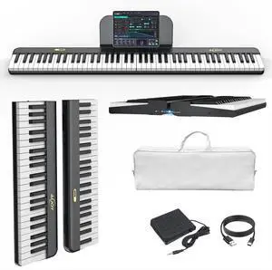 88 Keys Piano Keyboard with Magnetic Connection, ASP-10M Detachable Electric Piano for Beginners, Portable Digital Piano for Travel with Sensitive Keys, MIDI Support, Carry Bag 88 Keys Piano Keyboard with Magnetic Connection, ASP-10M Detachable Electric Piano for Beginners, Portable Digital Piano for Travel with Sensitive Keys, MIDI Support, Carry Bag