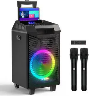 Karaoke Machine, Bluetooth Speaker PA System for Adults & Kids with 2 Wireless Microphones, 8'' Subwoofer, Wireless Singing Machine for Christmas Party, Wedding, Gathering(VS-0866) Karaoke Machine, Bluetooth Speaker PA System for Adults & Kids with 2 Wireless Microphones, 8'' Subwoofer, Wireless Singing Machine for Christmas Party, Wedding, Gathering(VS-0866)