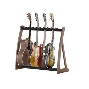 Bamboo Multi Guitar Stand, Guitar Rack for Multiple Guitars(Walnut) | Adjustable Dividers Fits Acoustic, Electric & Bass Foam-Padded Supports Non-Slip Feet Triangular Base Pick Storage Bamboo Multi Guitar Stand, Guitar Rack for Multiple Guitars(Walnut) | Adjustable Dividers Fits Acoustic, Electric & Bass Foam-Padded Supports Non-Slip Feet Triangular Base Pick Storage