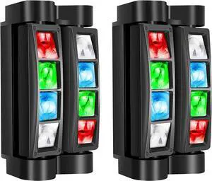 8x3W Spider Moving Head DJ Light,RGBW Stage Disco Light-2 Packs | 8x3W RGBW LEDs, DMX512/Auto/Sound/Master-Slave, Mini Moving Head Light For Party, Club, Wedding Event, Festival, Disco 8x3W Spider Moving Head DJ Light,RGBW Stage Disco Light-2 Packs | 8x3W RGBW LEDs, DMX512/Auto/Sound/Master-Slave, Mini Moving Head Light For Party, Club, Wedding Event, Festival, Disco