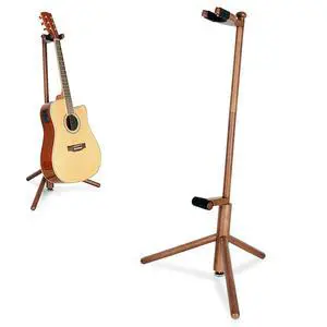 Guitar Stand, Solid Wood Acoustic Guitar Stand Floor with Padding | Acoustic Guitar Stand,Single Neck Support,Walnut Color for Acoustic Guitar, Electric Guitar & Mandolin,Backrest Guitar Stand, Solid Wood Acoustic Guitar Stand Floor with Padding | Acoustic Guitar Stand,Single Neck Support,Walnut Color for Acoustic Guitar, Electric Guitar & Mandolin,Backrest