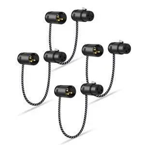 Rotatable Right-Angle XLR Cable,Adjustable-Angle Low Profile XL R Male to Female Balanced Mic Cord,24AWG OFC,Nylon Braided Short 90 Degree XLR Microphone Adapter,1FT 4-Pack Rotatable Right-Angle XLR Cable,Adjustable-Angle Low Profile XL R Male to Female Balanced Mic Cord,24AWG OFC,Nylon Braided Short 90 Degree XLR Microphone Adapter,1FT 4-Pack