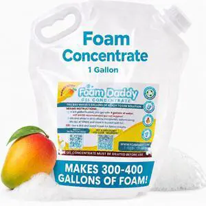 FoamDaddy Professional Strength Mango Scented Ultra-Concentrated Gel Makes 300-400 Gallons of Foam Party Fun High Stacking, Hypoallergenic Designed for Any Foam Machine 1 Gallon FoamDaddy Professional Strength Mango Scented Ultra-Concentrated Gel Makes 300-400 Gallons of Foam Party Fun High Stacking, Hypoallergenic Designed for Any Foam Machine 1 Gallon