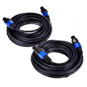 2Pack 100 ft Male Speakon to Speakon Cables, Professional 12 Guage AWG Audio Cord DJ Speaker Cable Wire with Twist Lock - 2 Conductor 2Pack 100 ft Male Speakon to Speakon Cables, Professional 12 Guage AWG Audio Cord DJ Speaker Cable Wire with Twist Lock - 2 Conductor