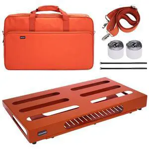 Guitar Pedal Board 22" x 12.6" Guitar Pedalboard with Power Supply Bracket, Includes Carry Bag & Mounting Tapes (Orange, GKS-22OR) Guitar Pedal Board 22" x 12.6" Guitar Pedalboard with Power Supply Bracket, Includes Carry Bag & Mounting Tapes (Orange, GKS-22OR)