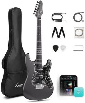 ENYA 39" Smart Beginner Electric Guitar Kit with Built-in 4 Effects | Carbon Fiber Body, HSS Pickups, USB-C Recording, Built-in DSP Chip, Headphone Output, App Control, Silent Practice, Black ENYA 39" Smart Beginner Electric Guitar Kit with Built-in 4 Effects | Carbon Fiber Body, HSS Pickups, USB-C Recording, Built-in DSP Chip, Headphone Output, App Control, Silent Practice, Black
