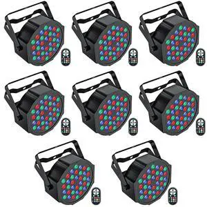LED Par Lights DJ Stage Light RGB 36 LED with Sound Activated Remote Control DJ Uplighting for Wedding Party Club Christmas Stage Lighting (8 Packs) LED Par Lights DJ Stage Light RGB 36 LED with Sound Activated Remote Control DJ Uplighting for Wedding Party Club Christmas Stage Lighting (8 Packs)