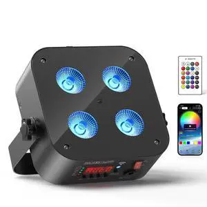 Mini Rechargeable Par Lights, 4 * 18W RGBWA UV 6 in 1 Battery Powered Upights, APP & Wireless DMX Control Stage Lights, Uplighting for Wedding Birthday Party Festival Mini Rechargeable Par Lights, 4 * 18W RGBWA UV 6 in 1 Battery Powered Upights, APP & Wireless DMX Control Stage Lights, Uplighting for Wedding Birthday Party Festival