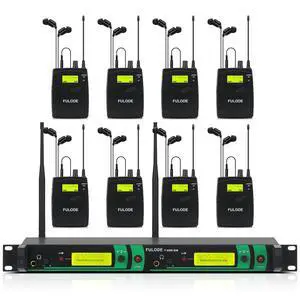 IEM UHF Wireless in Ear Monitor System 2 Channel 8 Bodypacks Monitoring with in Earphone, 2x40 UHF Frequencies, for Stage, Studio and Church, 330Ft Range (8 Bodypack) IEM UHF Wireless in Ear Monitor System 2 Channel 8 Bodypacks Monitoring with in Earphone, 2x40 UHF Frequencies, for Stage, Studio and Church, 330Ft Range (8 Bodypack)