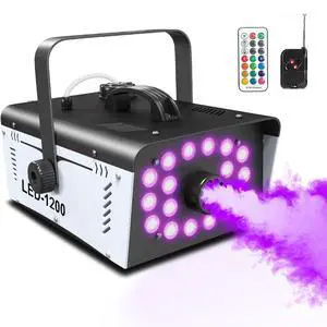 Fog Machine Halloween Outdoor 1200W with 18 LED Lights, Smoke Machine Fog | With Remote, Perfect for Party, Stage, Wedding, Indoor Fog Machine Halloween Outdoor 1200W with 18 LED Lights, Smoke Machine Fog | With Remote, Perfect for Party, Stage, Wedding, Indoor