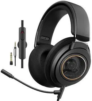 Over The Ear Studio Headphones for Recording Open Back Gaming Headset with Microphone Studio Monitor Headphones for PC DJ Music Piano Guitar with Detachable Mic and Audio Jack SHP9600MB Over The Ear Studio Headphones for Recording Open Back Gaming Headset with Microphone Studio Monitor Headphones for PC DJ Music Piano Guitar with Detachable Mic and Audio Jack SHP9600MB