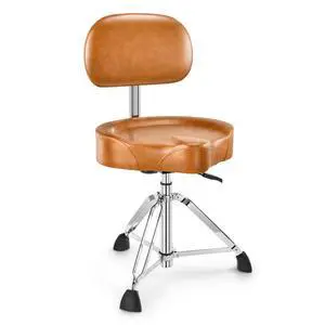 Drum Throne with Backrest, Heavy Duty Hydraulic Drum Stool Height Adjustable, Motorcycle Style Drum Seat Saddle Drum Throne for Adults Drummers (Brown) Drum Throne with Backrest, Heavy Duty Hydraulic Drum Stool Height Adjustable, Motorcycle Style Drum Seat Saddle Drum Throne for Adults Drummers (Brown)