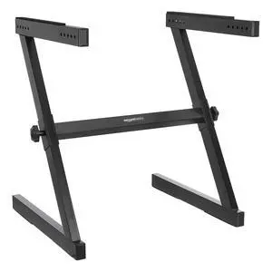 Fixed Height Keyboard and Piano Stand, Z-Shape, Black, For Compact Space, Carpet Stability & More Legroom Fixed Height Keyboard and Piano Stand, Z-Shape, Black, For Compact Space, Carpet Stability & More Legroom