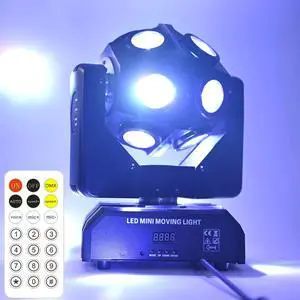 Moving Head Stage Light RGBW 12LED Lights Rotating Beam Stage Uplighting Lights for Events Sound Activated DMX512 Light for DJ KTV Disco Party Wedding Concert Christmas Festival Moving Head Stage Light RGBW 12LED Lights Rotating Beam Stage Uplighting Lights for Events Sound Activated DMX512 Light for DJ KTV Disco Party Wedding Concert Christmas Festival