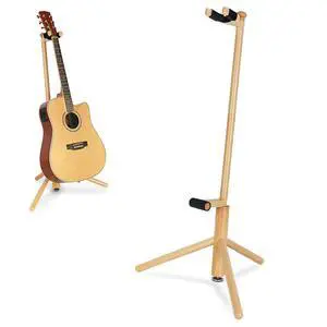 Guitar Stand, Solid Wood Acoustic Guitar Stand Floor with Paddin | Acoustic Guitar Stand,Single Neck Support,Wood Color for Acoustic Guitar, Electric Guitar & Mandolin,Backrest Guitar Stand, Solid Wood Acoustic Guitar Stand Floor with Paddin | Acoustic Guitar Stand,Single Neck Support,Wood Color for Acoustic Guitar, Electric Guitar & Mandolin,Backrest