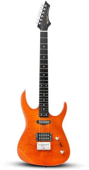 Electric Guitar,Thunderstorm ST Style Solid Body Electric Guitar, Flamed Maple Top, Purple Fixed Bridge, Railway Pickup, 24 Frets,for Beginner Student&Adult (Sunburst Flame) Electric Guitar,Thunderstorm ST Style Solid Body Electric Guitar, Flamed Maple Top, Purple Fixed Bridge, Railway Pickup, 24 Frets,for Beginner Student&Adult (Sunburst Flame)