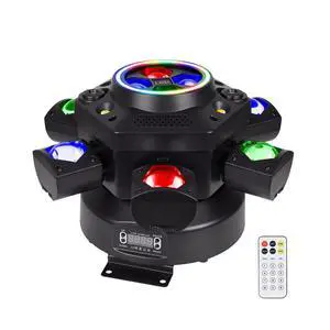 Moving Head DJ Lights 150W RGBW, 6-Arm Party Stage Light with Remote | 150W RGBW 6-arm beams, LED strip, DMX-512 & sound-activated, quiet motor, sharp beam through haze/fog, home party use Moving Head DJ Lights 150W RGBW, 6-Arm Party Stage Light with Remote | 150W RGBW 6-arm beams, LED strip, DMX-512 & sound-activated, quiet motor, sharp beam through haze/fog, home party use