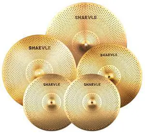 Low Volume Cymbal Pack Golden Mute Cymbal 14"Hi-hat+16"Crash+18'Crash+20"Ride Quiet Drum Cymbal Pack for Practice Low Volume Cymbal Pack Golden Mute Cymbal 14"Hi-hat+16"Crash+18'Crash+20"Ride Quiet Drum Cymbal Pack for Practice