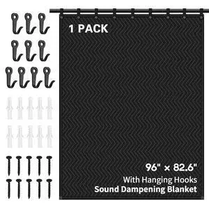 Large Sound Dampening Blanket,96" x 80" Sound Absorbing Studio Blanket,Noise Cancelling Studio Acoustic Blanket Curtain/Light Blocker/Moving Blanket Large Sound Dampening Blanket,96" x 80" Sound Absorbing Studio Blanket,Noise Cancelling Studio Acoustic Blanket Curtain/Light Blocker/Moving Blanket