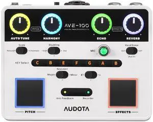 AVE-100 Vocal Effects Processor with Auto Pitch Correction/Harmony/Echo/Reverb, Smart Anti-Feedback & VocalErase OTG Recording Vocal Processor for Live Singing Streaming Home Studio AVE-100 Vocal Effects Processor with Auto Pitch Correction/Harmony/Echo/Reverb, Smart Anti-Feedback & VocalErase OTG Recording Vocal Processor for Live Singing Streaming Home Studio