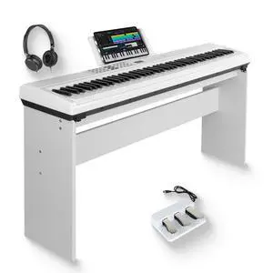 88 Keys Weighted Keyboard Piano with Stand & Sustain Pedal, Hammer-Action Digital Piano, Full-size Electric Piano Keyboard Supports USB-MIDI/Wireless Connect, White, SDP-120 88 Keys Weighted Keyboard Piano with Stand & Sustain Pedal, Hammer-Action Digital Piano, Full-size Electric Piano Keyboard Supports USB-MIDI/Wireless Connect, White, SDP-120