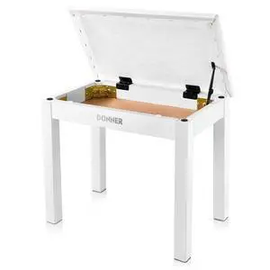 Piano Bench with Storage, Solid Wood Keyboard Bench Piano Bookcase Stool Chair Seat with High-Density Suede Cushion, White Piano Bench with Storage, Solid Wood Keyboard Bench Piano Bookcase Stool Chair Seat with High-Density Suede Cushion, White