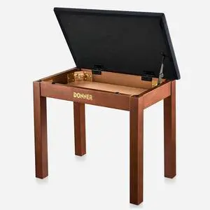 Piano Bench with Storage, Solid Wood Keyboard Bench Piano Bookcase Stool Chair Seat with High-Density Suede Cushion, Brown Piano Bench with Storage, Solid Wood Keyboard Bench Piano Bookcase Stool Chair Seat with High-Density Suede Cushion, Brown