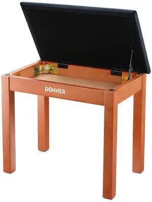 Piano Bench with Storage, Solid Wood Keyboard Bench Piano Bookcase Stool Chair Seat with High-Density Suede Cushion, Wood Finish Color Piano Bench with Storage, Solid Wood Keyboard Bench Piano Bookcase Stool Chair Seat with High-Density Suede Cushion, Wood Finish Color