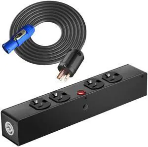 PowerCon Power Connector Box, 4 Edison Power, Suitable for DJ Equipment, Stage Lighting, and Sound Systems.Outlet for Indoor Use PowerCon Power Connector Box, 4 Edison Power, Suitable for DJ Equipment, Stage Lighting, and Sound Systems.Outlet for Indoor Use