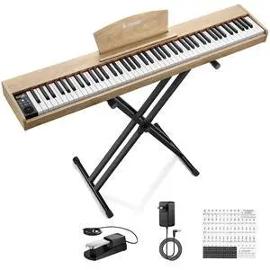DEP-1S Piano Keyboard 88 Keys, Beginner Digital Piano with 88 Key Velocity-Sensitive Keyboard, Record, Bluetooth, Chord, Bundle With Piano Stand, Piano Stickers, Sustain Pedal, Natural DEP-1S Piano Keyboard 88 Keys, Beginner Digital Piano with 88 Key Velocity-Sensitive Keyboard, Record, Bluetooth, Chord, Bundle With Piano Stand, Piano Stickers, Sustain Pedal, Natural