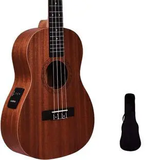 UKBE03 Baritone 30" Electro Acoustic Ukulele | Mahogany Wood | Built-in 2-Band EQ Preamp | Comes with Bag | Includes Learning Course | Brown UKBE03 Baritone 30" Electro Acoustic Ukulele | Mahogany Wood | Built-in 2-Band EQ Preamp | Comes with Bag | Includes Learning Course | Brown
