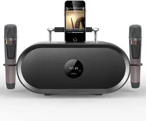 K666 Karaoke Machine with 2 UHF Wireless Mics & Echo Adjustment | Voice Enhancement, 60W, 8H Playtime, Built-in Handle, Bluetooth/AUX/USB/PC Connection,for Backyard BBQ/Camping/Outdoor Events K666 Karaoke Machine with 2 UHF Wireless Mics & Echo Adjustment | Voice Enhancement, 60W, 8H Playtime, Built-in Handle, Bluetooth/AUX/USB/PC Connection,for Backyard BBQ/Camping/Outdoor Events