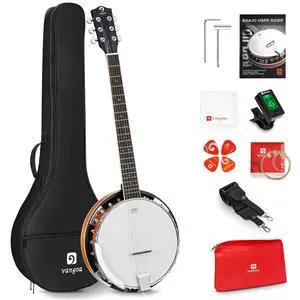6 String Banjo Guitar Full Size, 38 Inch Banjo Guitar with Resonator Closed Back, Remo Head, Beginner Banjitar Six String Banjo Kit for Adults Teens Starters 6 String Banjo Guitar Full Size, 38 Inch Banjo Guitar with Resonator Closed Back, Remo Head, Beginner Banjitar Six String Banjo Kit for Adults Teens Starters