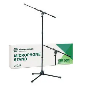 König & Meyer 21090.500.55 Tripod Microphone Stand - Adjustable Telescoping 2-Piece Boom Arm - Professional Grade - Heavy Duty with Folding Leg Base - German Made Black König & Meyer 21090.500.55 Tripod Microphone Stand - Adjustable Telescoping 2-Piece Boom Arm - Professional Grade - Heavy Duty with Folding Leg Base - German Made Black